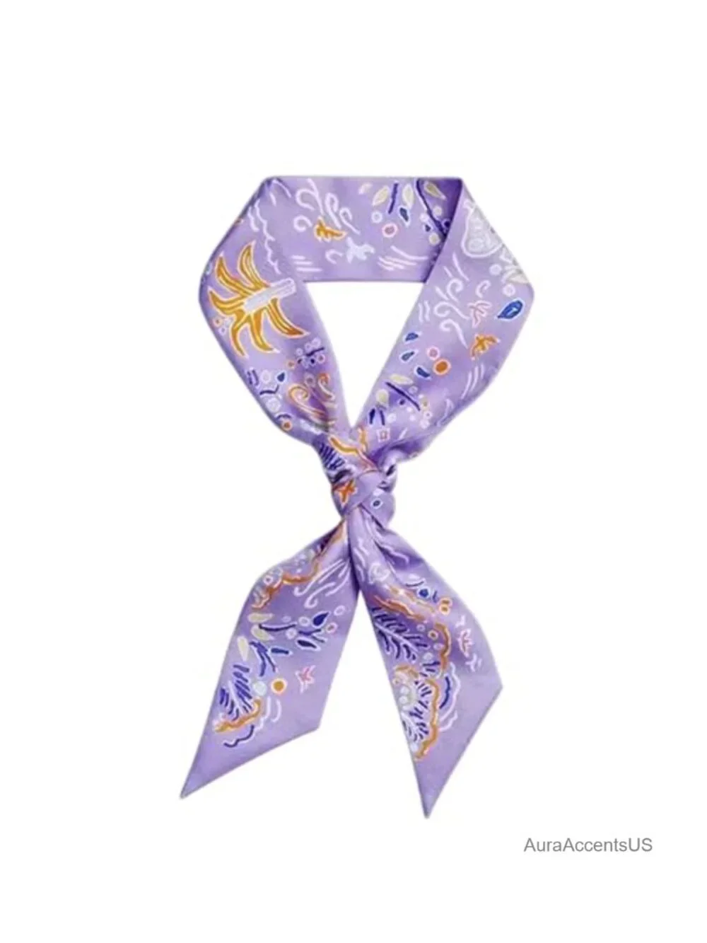 100% Pure Mulberry Silk Scarf - Lightweight Neckerchief - 8-in-1 Styling